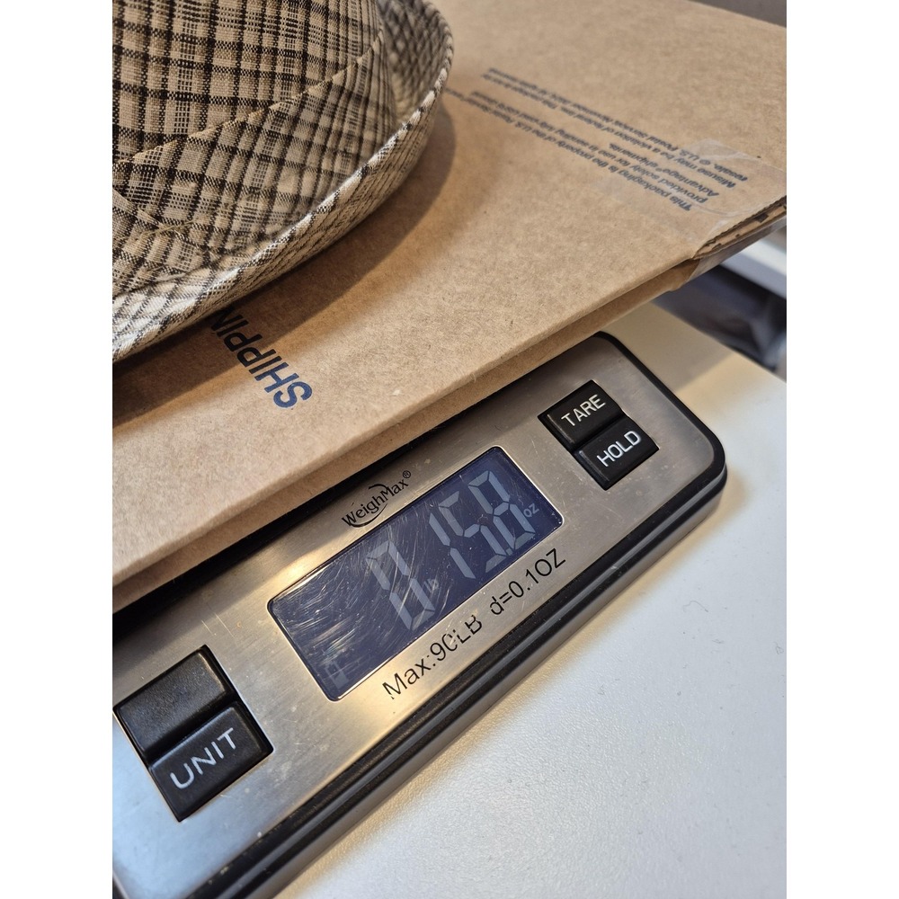Stetson Fedora Hat Men's XL Beige Check Flax Linen Lined Summer Casual - Picture 7 of 8